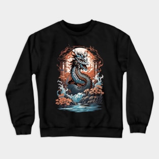 Watatsumi the japanese dragon Crewneck Sweatshirt